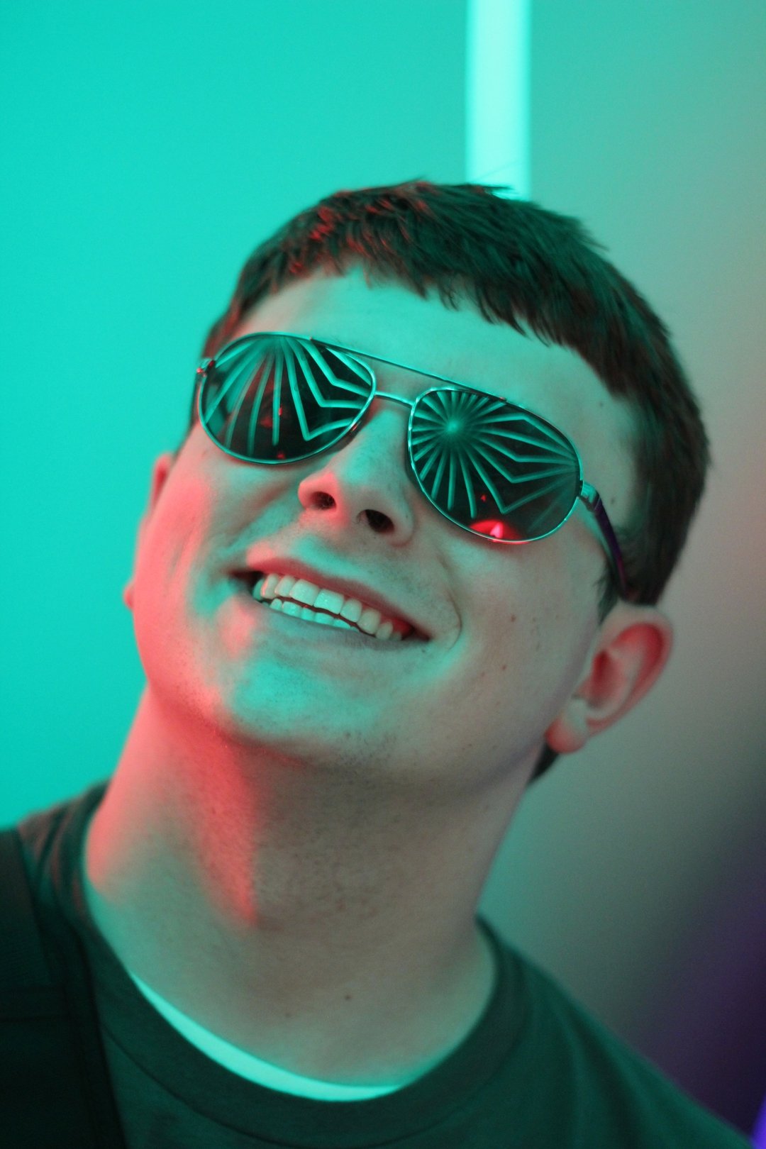 Yours truly inside an inflatable art piece at the Minnesota State Fair.  Imagine me looking upwards, surrounded by things that make it look all spaceshippy.